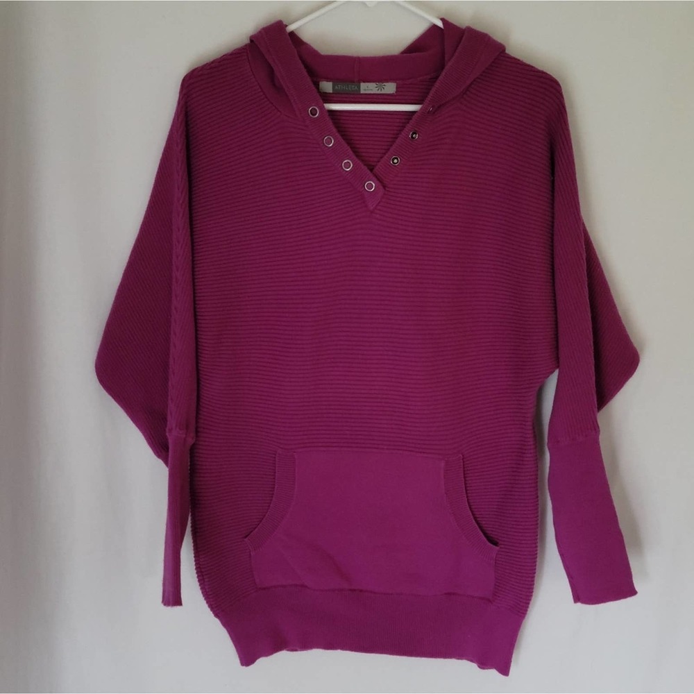 Athleta Purple Ribbed Dolman Sleeve Sweater Small - Picture 1 of 4